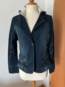 Damen Jeans Jacke Übergangjacke Dunkelblau mit abnehmbarer Kapuze,Gr.40/42,NEU - Bild 1 von 10