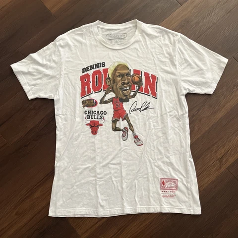 Mitchell & Ness Chicago Bulls Dennis Rodman NBA Finals 1996 T Shirt Sz XL -White Cover