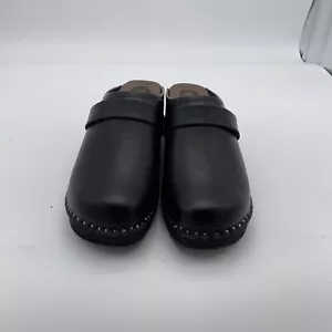 Swedish Clogs Troentorp Da Vinci Black Vegan Size US Womens 10.5 / EU 42 - Picture 1 of 16