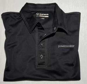 Powershares QQQ Sunice Golf schwarzes Poloshirt Herren Größe Large Invesco ETF - Bild 1 von 13