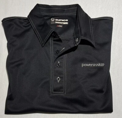 Polo Powershares QQQ Sunice Golf Negro Para Hombre Talla Grande Invesco ETF Foto 1 de 4