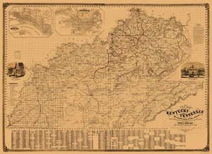 Mapa histórico del estado - Kentucky Tennessee - Campbell 1861 - 23 x 31,56 - Imagen 1 de 20