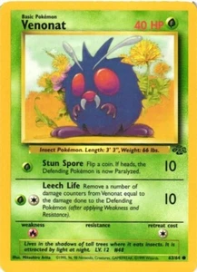Venonat 63/64 Jungle Set Common 1999 Pokémon Game Card WOTC - Picture 1 of 10