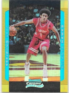 JOSH CHILDRESS GOLD REFRACTOR ROOKIE SERIAL /50 2004-05 BOWMAN CHROME 126 HAWKS