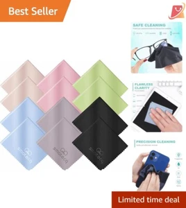 Portable 12 Pack Microfiber Cleaning Cloths - Soft & Streak-Free for Travel 6x7 - Picture 1 of 9