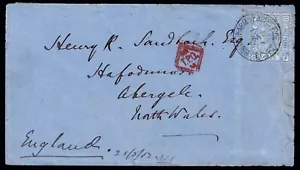 1882 2 1/2d GF British Army PO Egypt in Malta - Alexandria - Wales TPO Contents - Picture 1 of 4