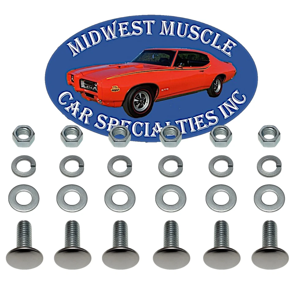 Pan Head Stainless Steel Capped Bumper Bolts 3/8" x1" For Dodge Chrysler 6pc B77 - Image 1 of 4