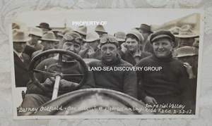 158m. SILVER PRINT PHOTO BARNEY OLDFIELD, GEORGE HILL, IMPERIAL VALLEY RACE 1913 - Picture 1 of 2