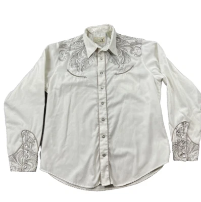 Camisa De Colección Roper Hexagonal Perla A Presión Rockabilly Sonrisa Bolsillo Denver CO Western XL Foto 1 de 4