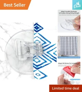 4 Pack Shower Curtain Clips - Clear - Self Adhesive - Windproof Splash Guard - Picture 1 of 9