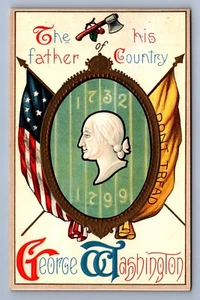 Postkarte Vintage patriotisch George Washington Vater seines Landes Tritt nicht - Bild 1 von 2