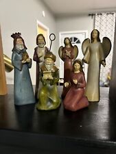 Kirkland's Woodland Collection Wood-Carved Look Nativity Set- Missing Baby Jesus