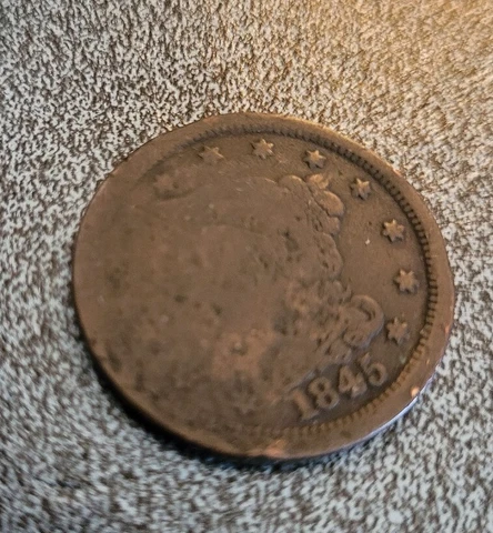 1845 Braided Hair US Large Cent Cull Cover