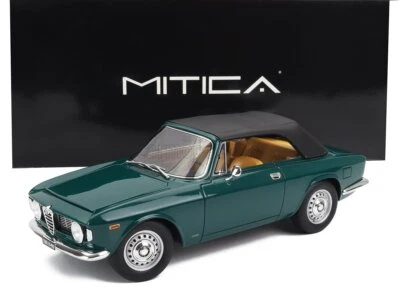 MODELLINO AUTO STATICO ALFA ROMEO GIULIA 1600 GTC CABRIO CLOSED 1964 VERDE 1/18 - Immagine 1 di 4