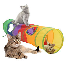 Túnel De Perro Mascota Gato Túnel multicolor portátil equipado con la bola de poliéster felpa