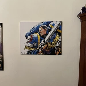 Space Marine 2: Captain Titus Original acrylic Painting - Picture 1 of 7