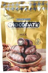 Chocodate - Milch - Schokoladen Datteln mit Mandeln 100g kostenloser Versand weltweit - Bild 1 von 5