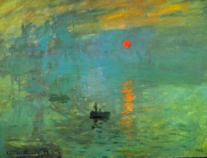 Stampa d'arte Sunrise di Claude Monet Giclée riproduzione su tela - Foto 1 di 1