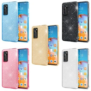 Glitzer Hülle für Huawei P40, Bling Handy Cover Glitter Case Schutz Bumper - Imagen 1 de 36