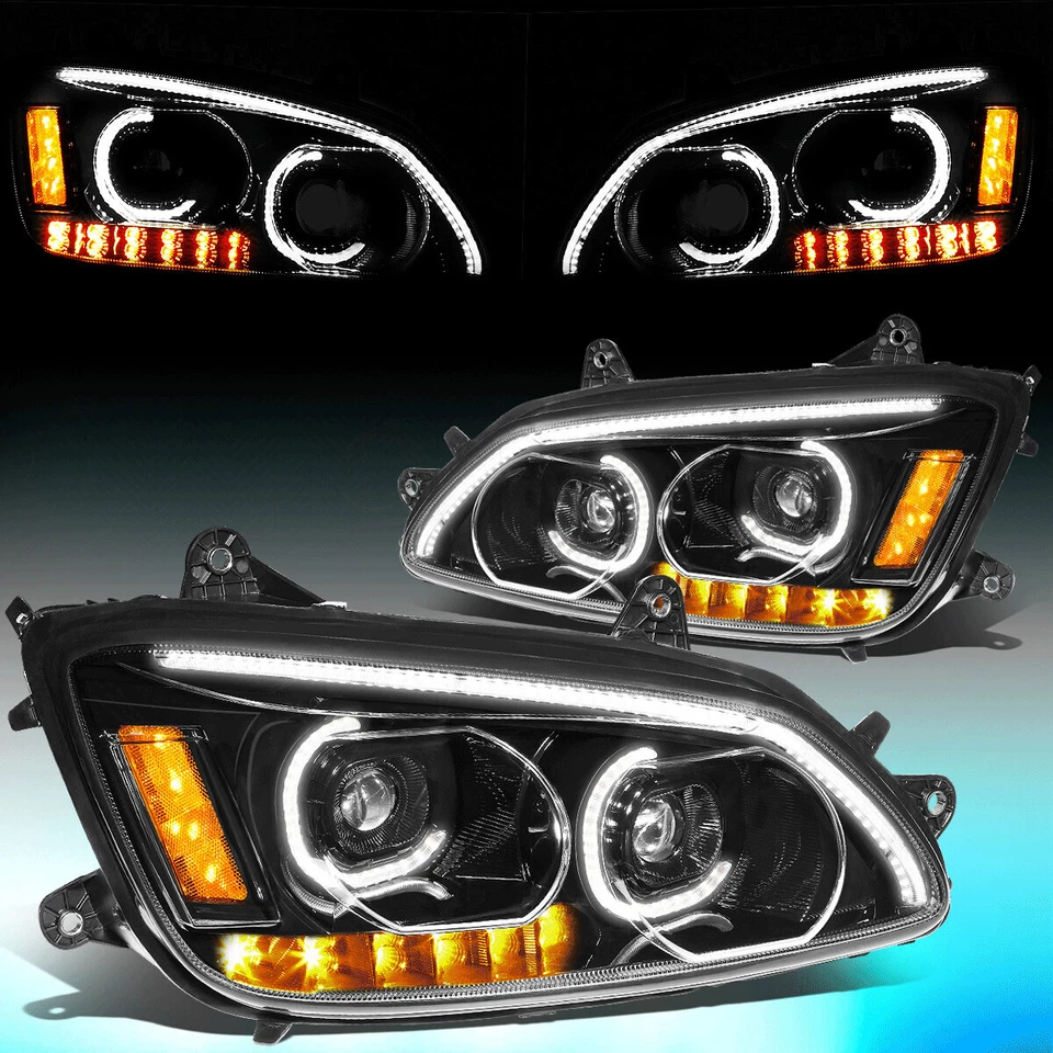 PARA KENWORTH T170 T370 T660 2008-2019 LED DRL + FAROS PROYECTOR DOBLE SEÑAL Foto 1 de 4