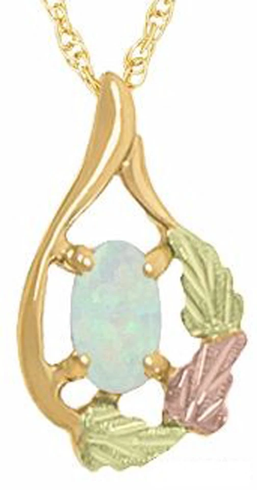 Colgante de ópalo Dakota Black Hills dorado creado en laboratorio con cadena de 18" KP 083 OP Foto 1 de 1