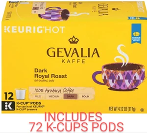 GEVALIA Dark Royal Roast Coffee, K-CUP Pods, 72 count - Picture 1 of 1