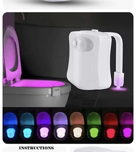 LED Toilet Seat Night Bowl Light Motion Sensor Colors Change Child Bathroom - Picture 1 of 5