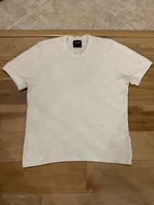 Abercrombie & Fitch Shirt Men Medium White Knit Crew Neck Short Sleeve - Picture 1 of 2