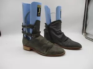 Free People Green Leather Ankle Boots Women's Size 39 EUR - Picture 1 of 9