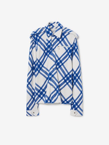 Sopracamicia Burberry in misto lana a quadri