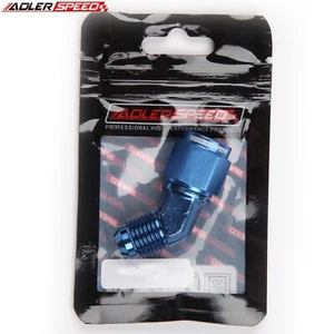 NEW AN-6 Female To AN6 Male 45 Degree Aluminum Fuel Line Fitting Adapter Blue - Picture 1 of 5