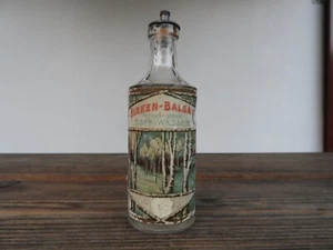ca. 1900 kl. FLASCHE BIRKEN BALSAM antiseptisches KOPF WASSER mit Verschluss - Bild 1 von 5