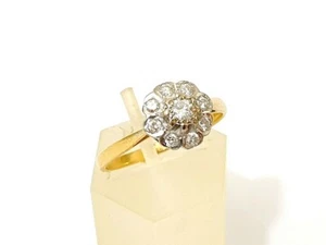 Anillo Alfred Terry oro 18K 750 y platino con 9 brillantes 0,64ct Londres alrededor de 1920 - Imagen 1 de 5