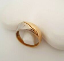 Vintage Two Tone Solid Italian Yellow and White Gold Modern Ring 4.91gr Size 9.5