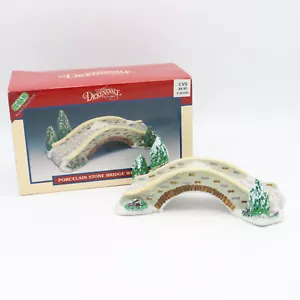 Lemax Village Collection Porcelain Stone Bridge W/ Trees 1994 Keramik Weihnachten - Bild 1 von 16