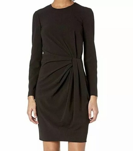 Abito donna nero con annodi laterali manica lunga nuovo con etichetta Boutique Moschino taglia 36