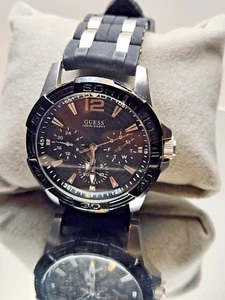 Guess Watch - Black Multi-function U0366G1 Silicone Strap - Picture 1 of 12