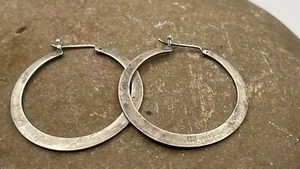 Vintage Jane Diaz Designer Signed 925 Sterling Silver Smooth Hoop Earrings 7.3 g - Picture 1 of 14