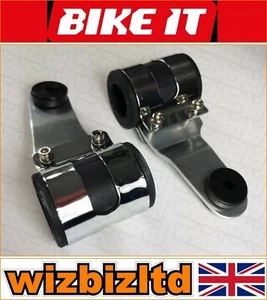Paar Motorrad Scheinwerferhalterungen (hoch chrom für 41 - 43 mm Gabeln) HLBHCHD - Bild 1 von 11
