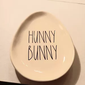 Rae Dunn HUNNY BUNNY Egg Shaped Plate - Picture 1 of 3