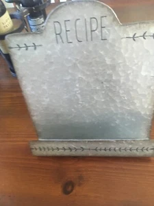 SUPER Galvanized Metal Cookbook Holder Stand, Recipe Book Stand 12 x 10 inches - Picture 1 of 5