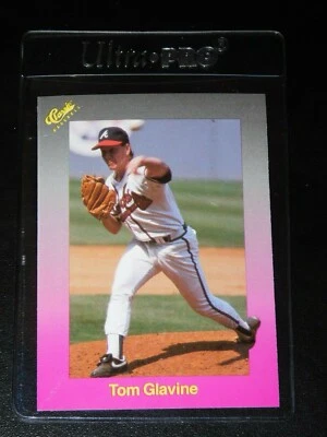 1989 CLASSIC TRAVEL PURPLE TOM GLAVINE CARD #159 (Near-Mint - Mint) - Image 1 of 2