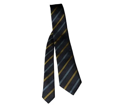 Gravata listrada ZEGNA 100% SEDA CINZA MÉDIO - Imagem 1 de 4