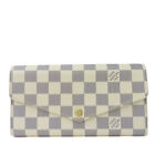Louis Vuitton Bifold Long Wallet Portefeuille Sara N63208 Damier Azur Women'S