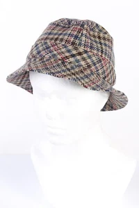 Vintage Wegener 90er Mode gefütterte Wintermütze Kaschmir&Wolle Mix Multi - HAT939 - Bild 1 von 4