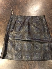 Christopher Kane Navy Green Leather skirt XS 2 UK 6