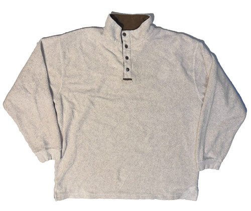 VETEMENTS Felpa North River Outfitters uomo XL manica lunga 1 4 bottoni pile bianco