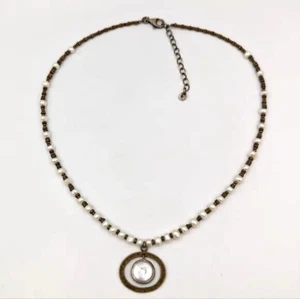 Beautiful SILPADA Pearl Brass Sterling Silver "Go Coastal" Necklace 16" To 18" - Picture 1 of 10