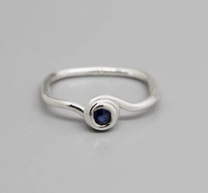 Anillo delicado - plata 925 - zafiro - hecho a mano en esquina - Imagen 1 de 6
