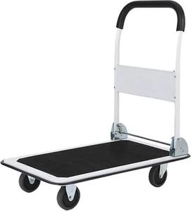 29"x19" Foldable Platform Truck 330LBS Capacity Steel Flat Push Dolly w/ 4 Wheel - Picture 1 of 7
